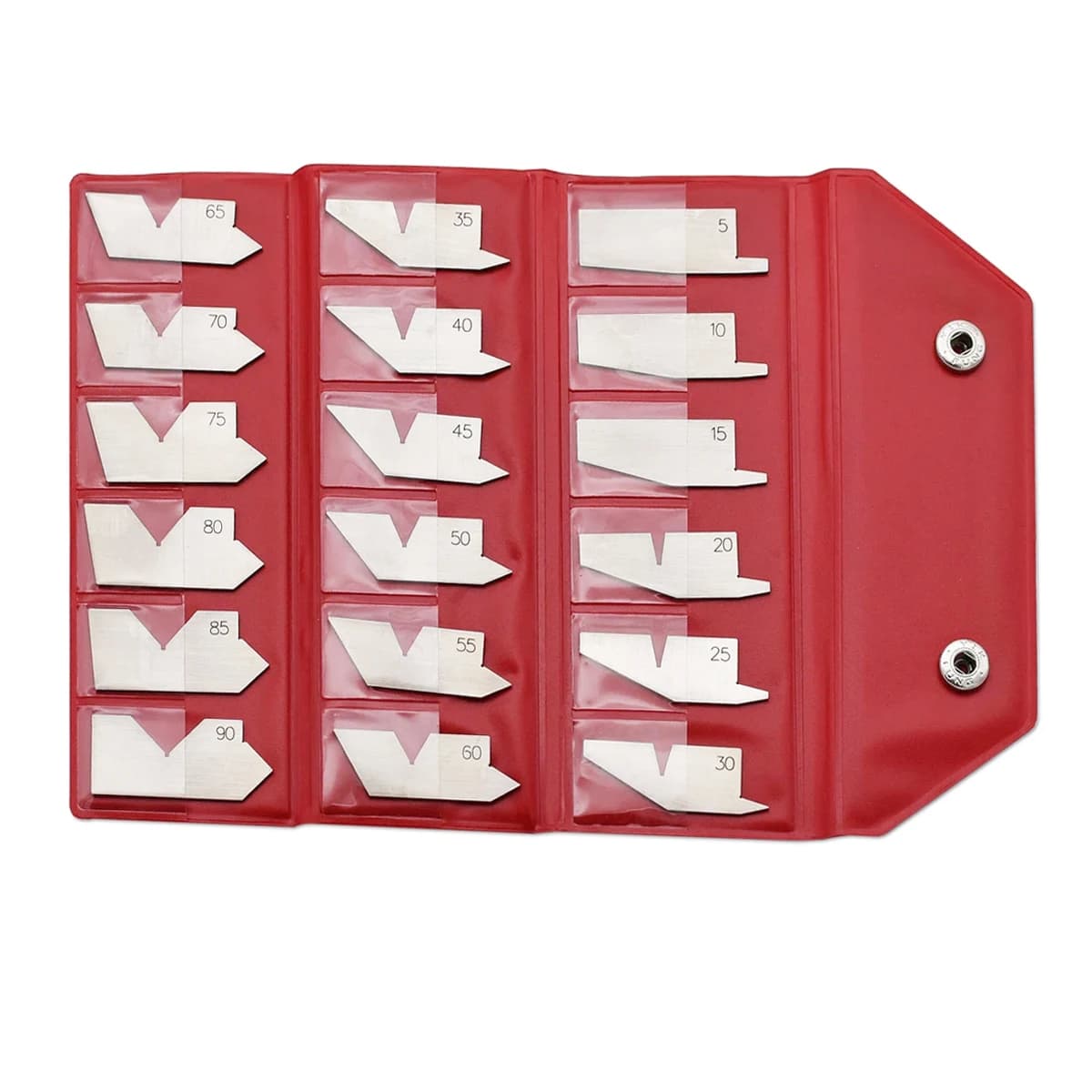 Jeu de jauges d'angle 18 pièces, ensemble de modèles d'angle en acier inoxydable, détection de jauge