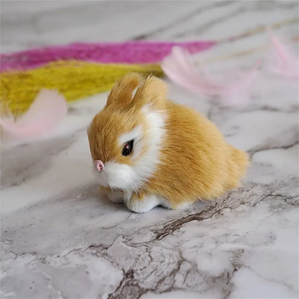 Mini Lapins en Peluche Blanc de 15cm, Modèle Réaliste en Fourrure, Jouet de Simulation de Lapin de P