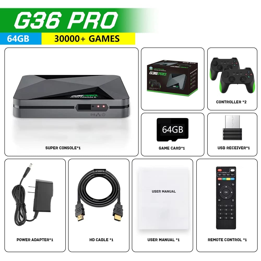 Super Console de jeu vidéo rétro G36 Pro, 256 go, avec plus de 120000 jeux pour PS1/GBA/MD/CPS, avec