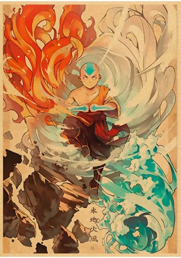 Avatar le dernier maître de l'air classique Anime rétro toile mur Art décoratif impression affiche p