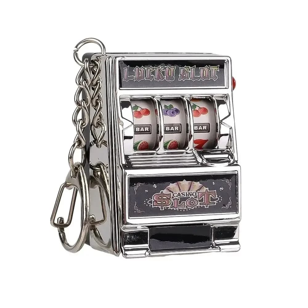 Lucky Jackpot – Mini Machine à fentes de fruits, porte-clés, jouet rétro, jeux à pièces de monnaie, 