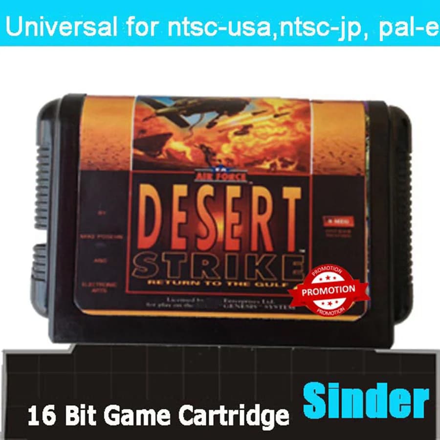 Carte de jeu MD 16 bits Desert Strike pour Sega Genesis Mega Drive