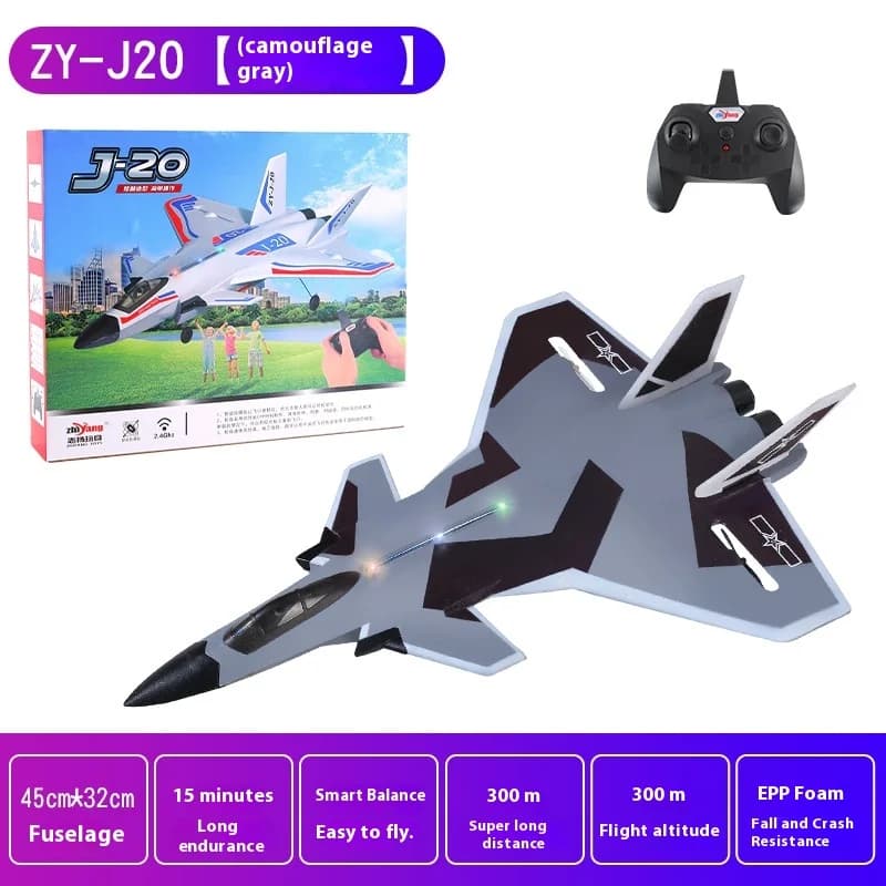 Jouet J Zy-J20 avion télécommandé planeur modèle mousse lumineuse Extension de sol aile fixe Anti ch