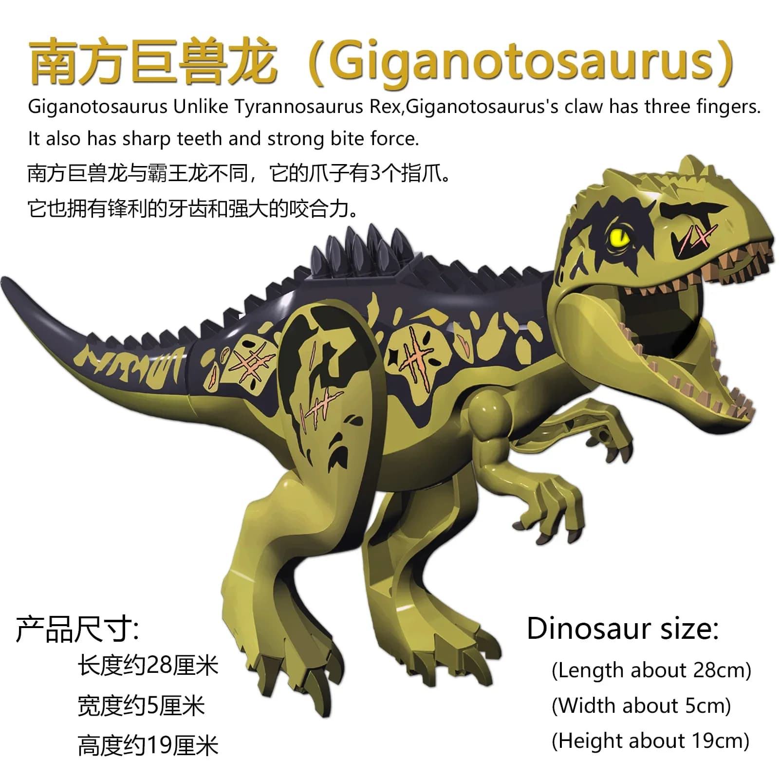 Giganotosaurus grand dinosaure bête géante du sud Dragon dieu du vent ptérosaure jouet éducatif bloc