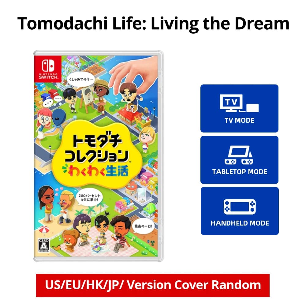 Nouveau Tomodachi Life Living the Dream - Offres de jeux Nintendo Switch - Support de cassette de je