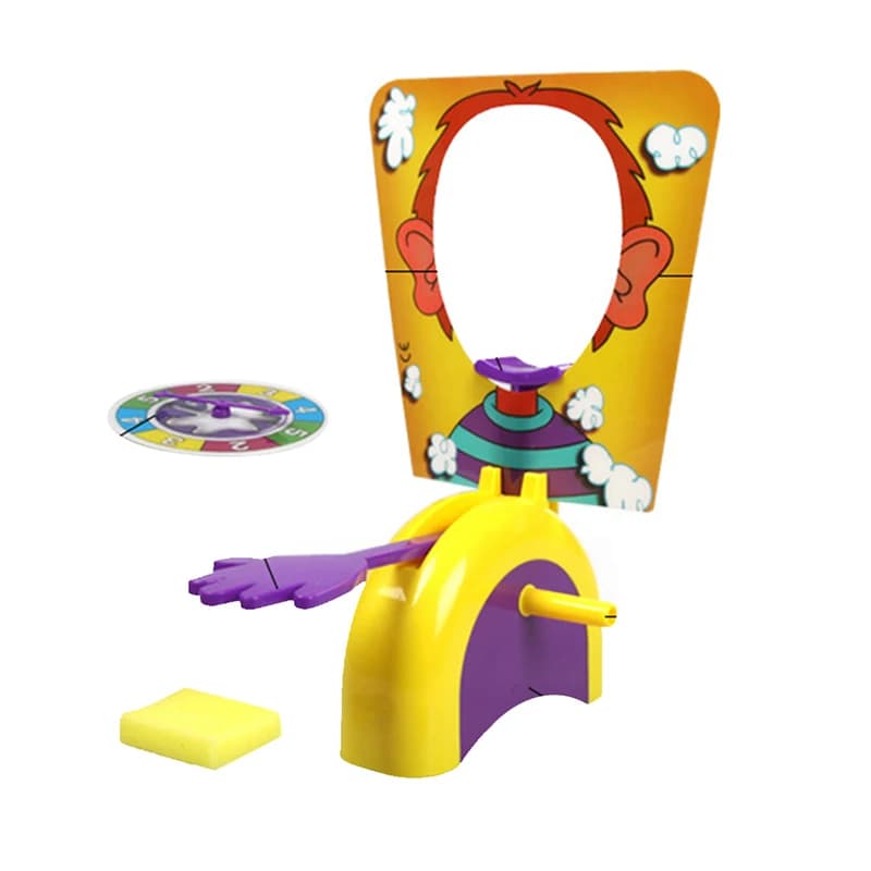 Jeu de tarte crème dans le visage, jeu de société familial amusant, jeu de bureau pour fête d'enfant