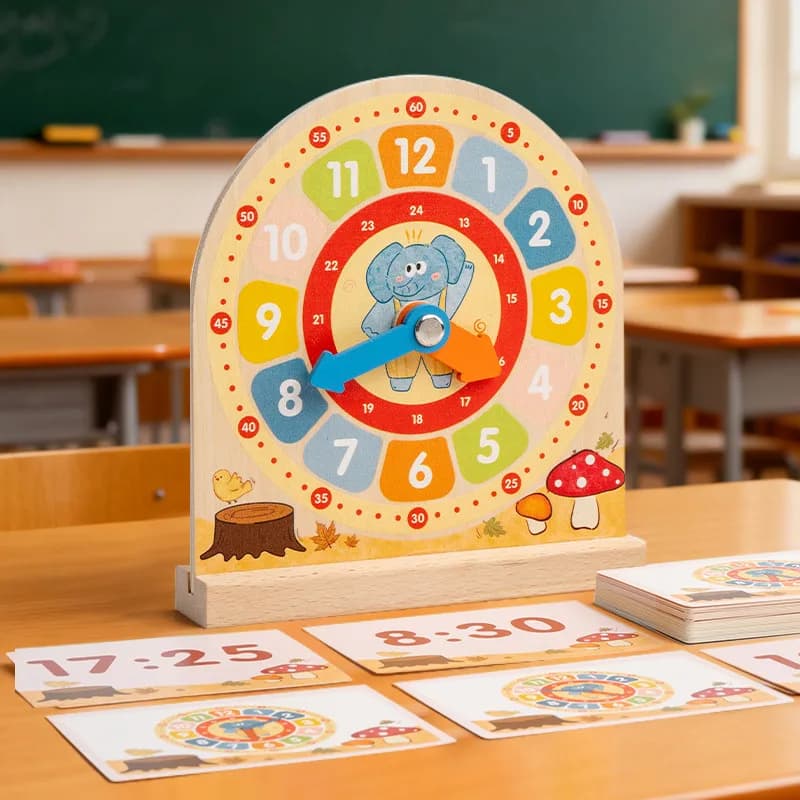 Jouets éducatifs pour enfants, jeu d'horloge en bois pour apprendre la lecture de l'heure, aides péd