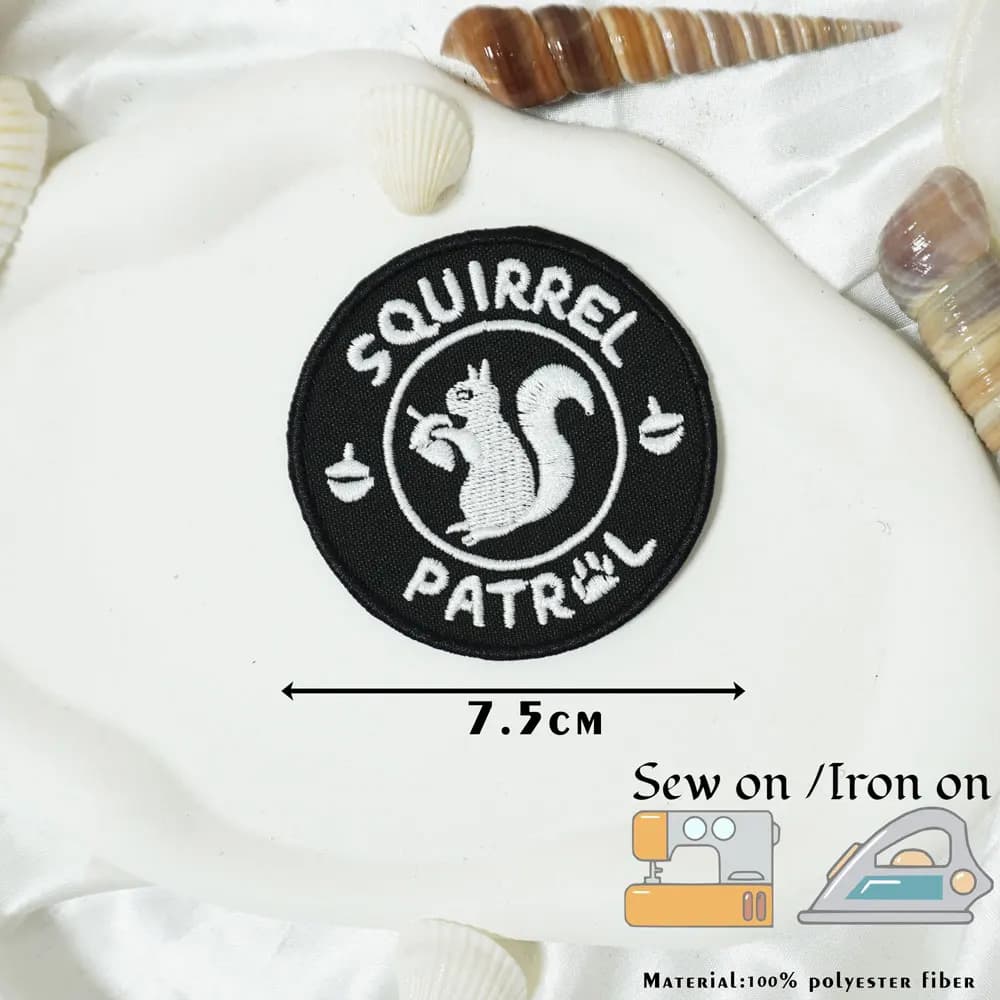 Squirrel Patrol, patchs brodés de haute qualité, utilisables pour vêtements et chapeaux DIY, avec cr