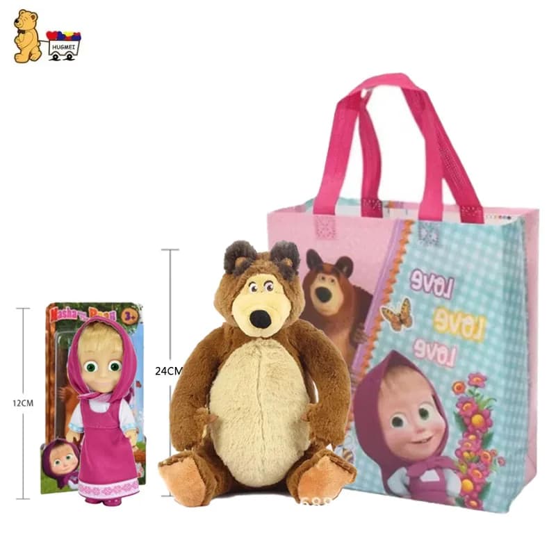 Nouveau Masha et l'ours jouet poupée ours confort pour enfants poupée cadeau d'anniversaire personna