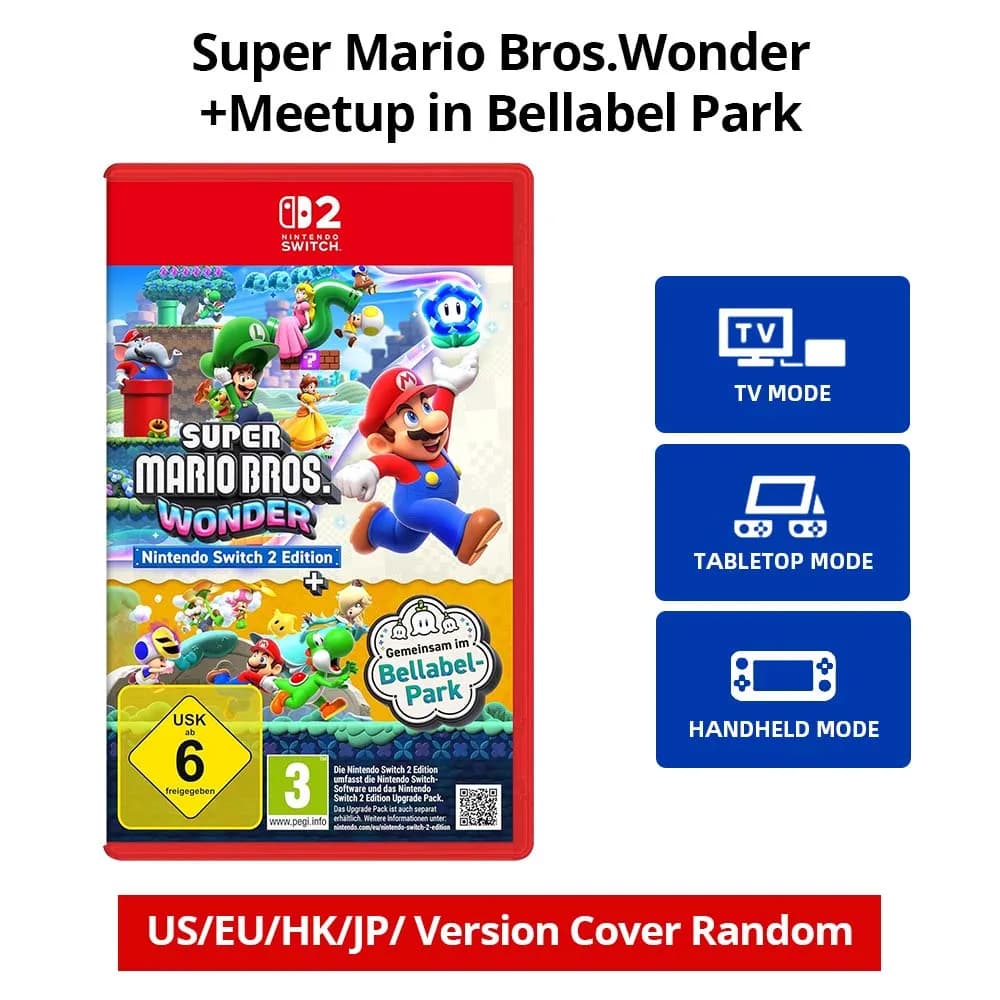 Jeu Nintendo Switch - Super Mario Bros. Wonder + Meetup in Bellabel Park - Cartouche de jeu physique