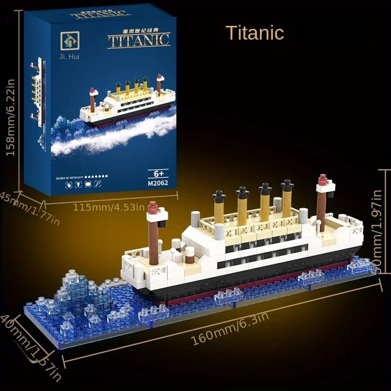 Jouet d'assemblage de blocs de construction, puzzle géant Titanic pour garçon et fille, modèle de ba