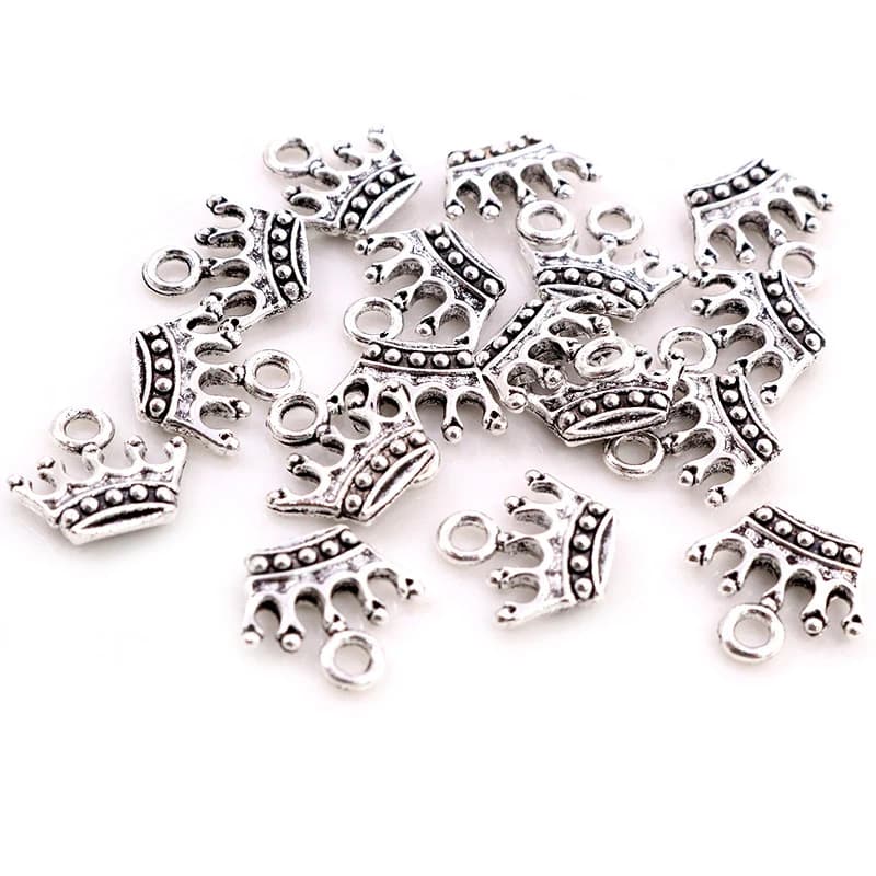 20pcs Charmes Couronne 13x14mm Tibétain Argent/Bronze Plaqué Pendentifs Antique Bijoux Faisant DIY M