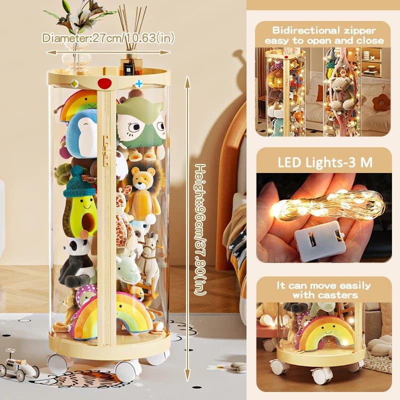 Boîte de rangement transparente à fermeture éclair, dessin animé, bricolage, organisateur de jouets 