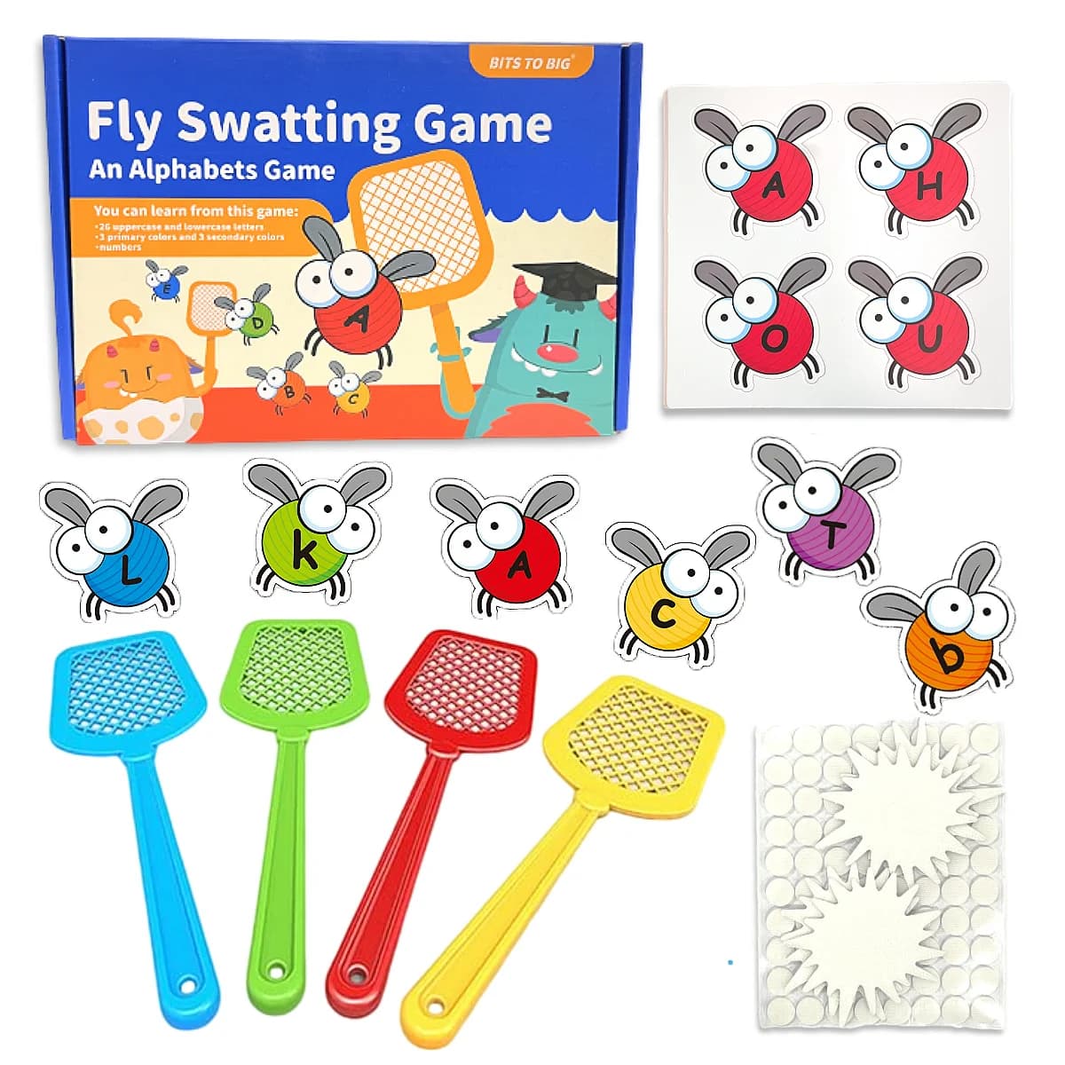 Jouet éducatif d'alphabet et de reconnaissance des couleurs : jeu de société Swat ABC pour les jardi