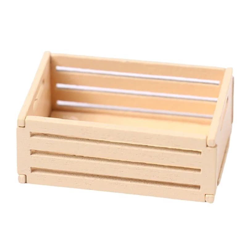 Accessoire de jouet - 1:12 maison de poupée mini fruits cadre en bois boîte de rangement pour affich