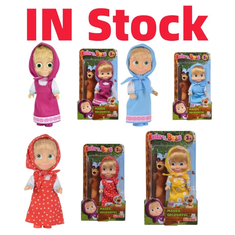 Poupée Masha et l'Ours, 4 styles, adorable figurine de dessin animé Masha, jeu de déguisement pour f
