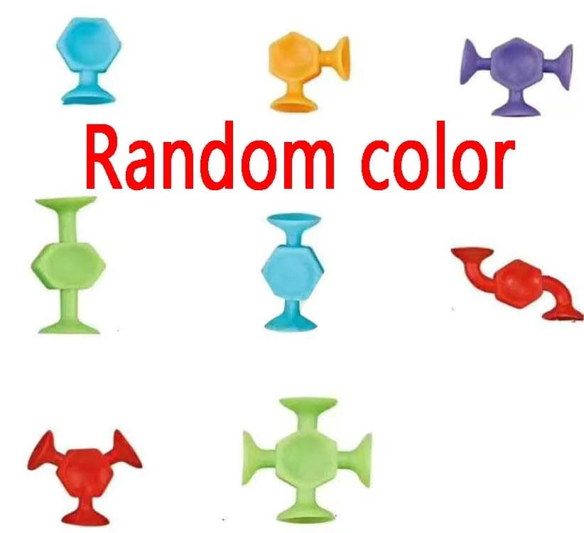 19 pièces ventouses assemblés jouets drôle bloc de Silicone modèle jouets de Construction ventouse v