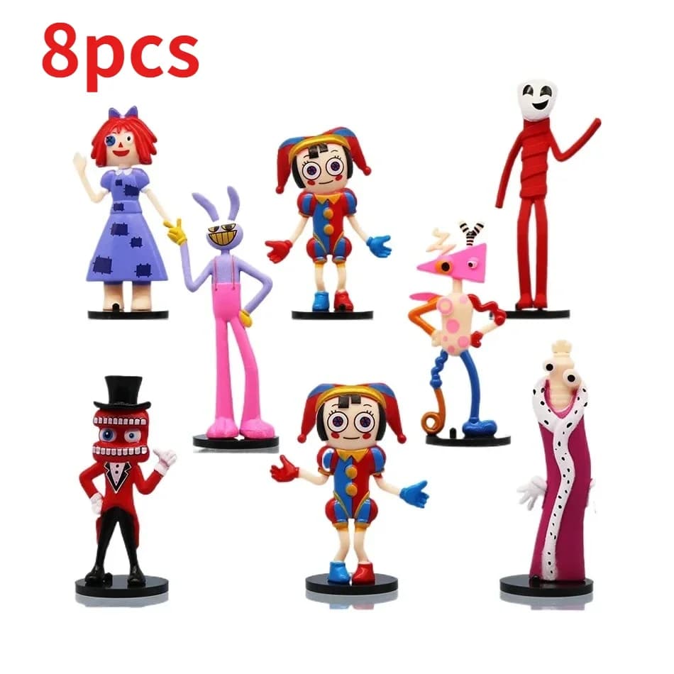 8PCS-THE AMAZING DIGITAL CIRCUS Modèle de jouet, accessoires d'art de dessin animé, cadeaux de récom