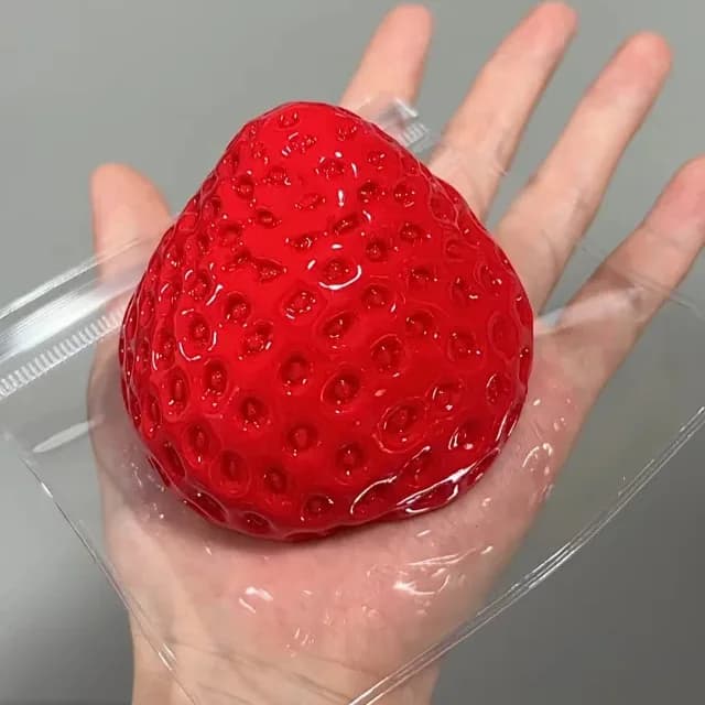 Jouet Fidget Squishy Taba aux fraises – Jouet anti-Stress à rebond lent pour enfants, adultes, burea