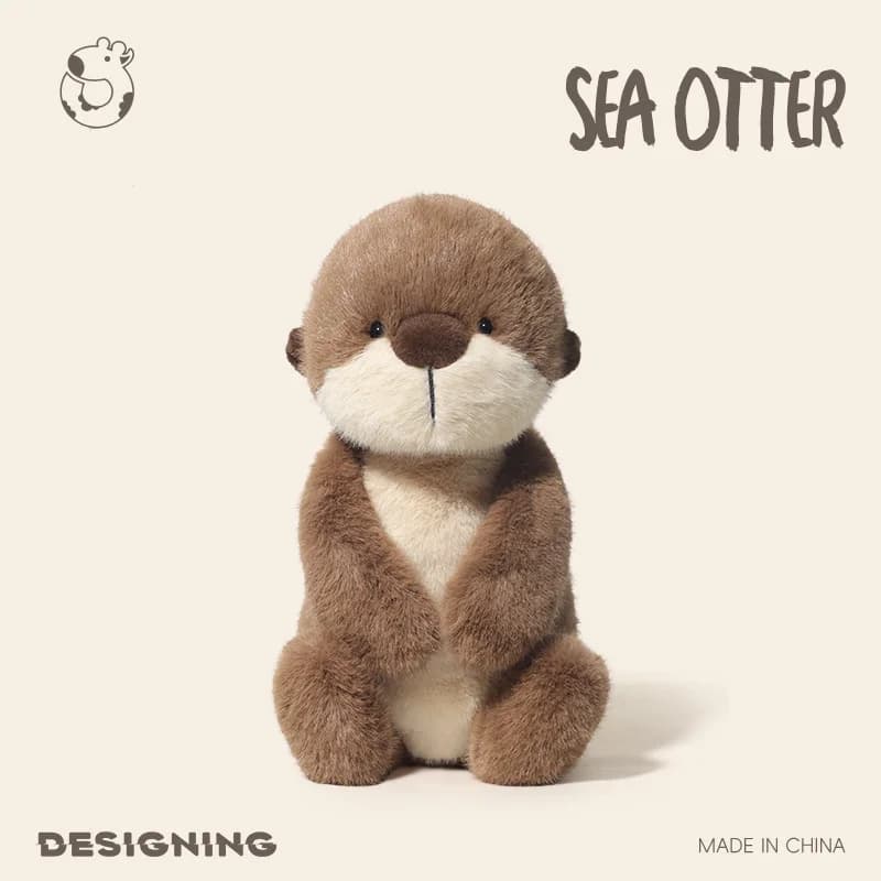Peluche de loutre de mer de dessin animé Kawaii de 36cm, jouet en peluche marron de haute qualité, d