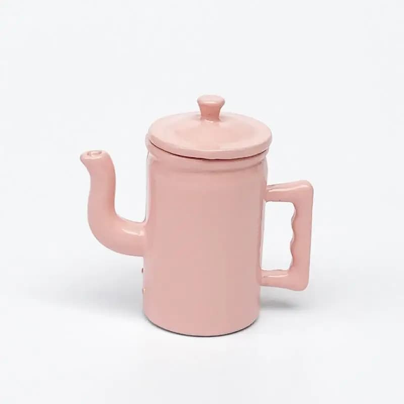Bouilloire miniature pour maison de poupée 1:12, avec couvercle, modèles d'accessoires de cuisine po