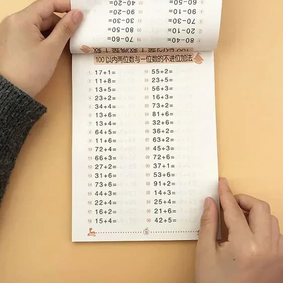 Cahier de mathématiques pour enfants - Cartes d'addition et de soustraction 10/20/50/100 - Cahier d'