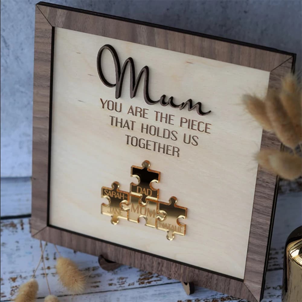 Noms personnalisés Puzzle artisanat en bois cadeau de fête des mères personnalisé Puzzle cadeau