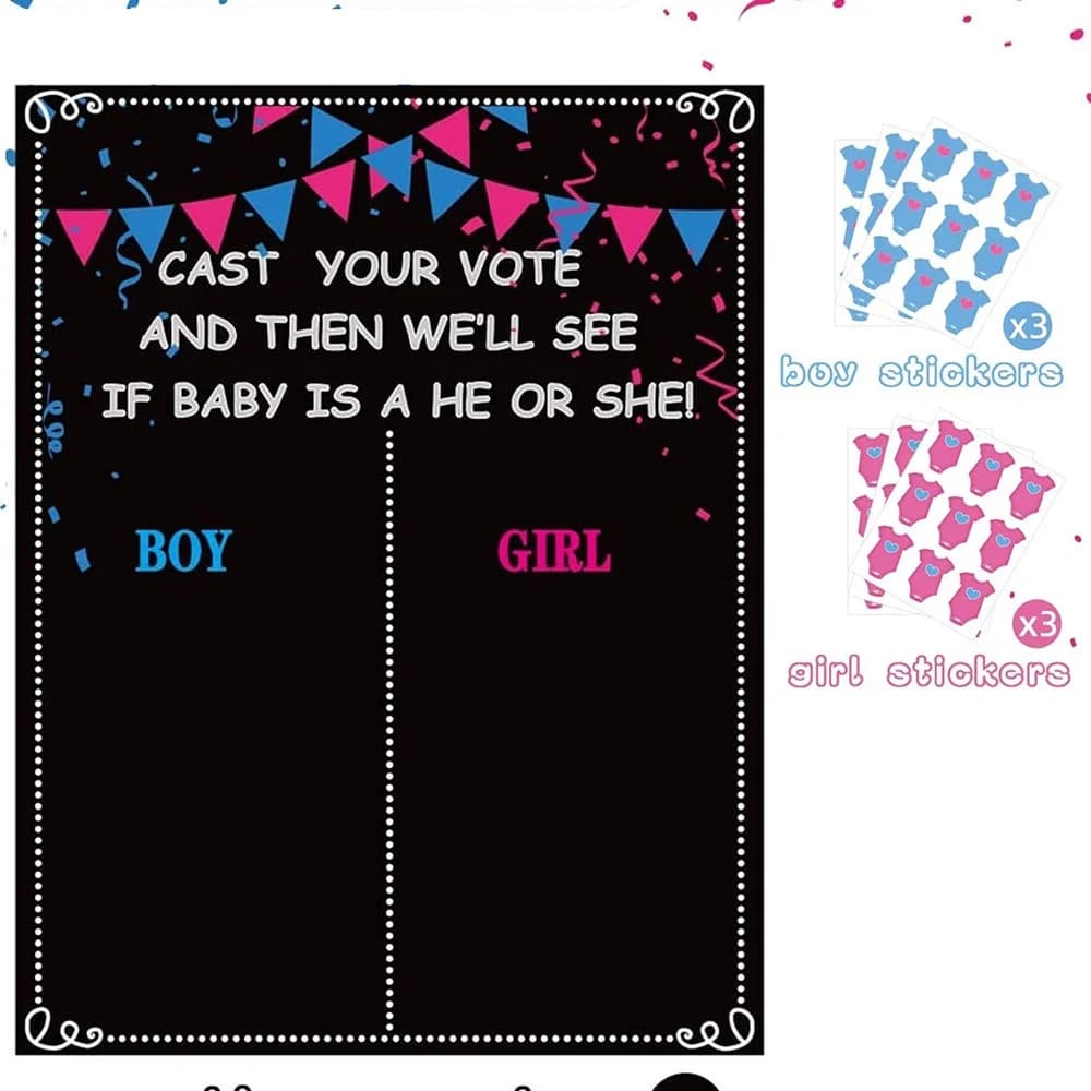 1 Ensemble de décorations et fournitures de fête pour révélation du sexe (garçon ou fille), jeux pou