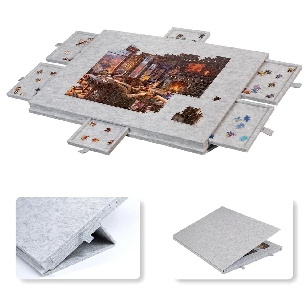 Ensembles de planches de puzzle inclinables avec support et couvercle conçus 2 en 1 pour adultes, ta