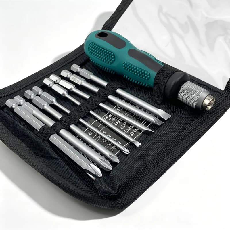 Jeu de tournevis Phillips à fente, Kit d'outils manuels de réparation électrique magnétique pour la 