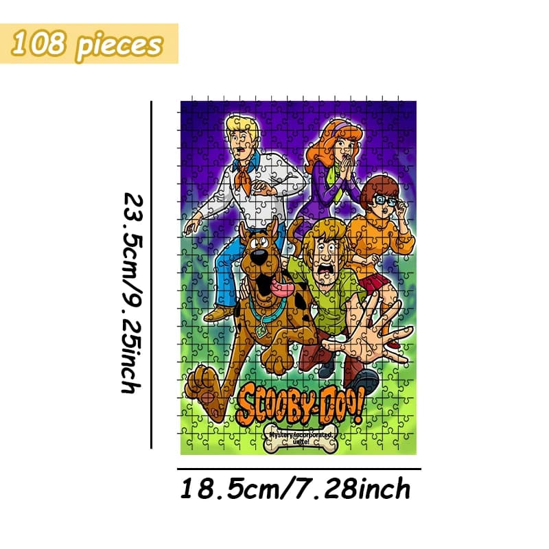 Scooby-Doo Mystery Inc. Puzzle en bois rétro de l'équipe complète de dessins animés, 108/200/300/500