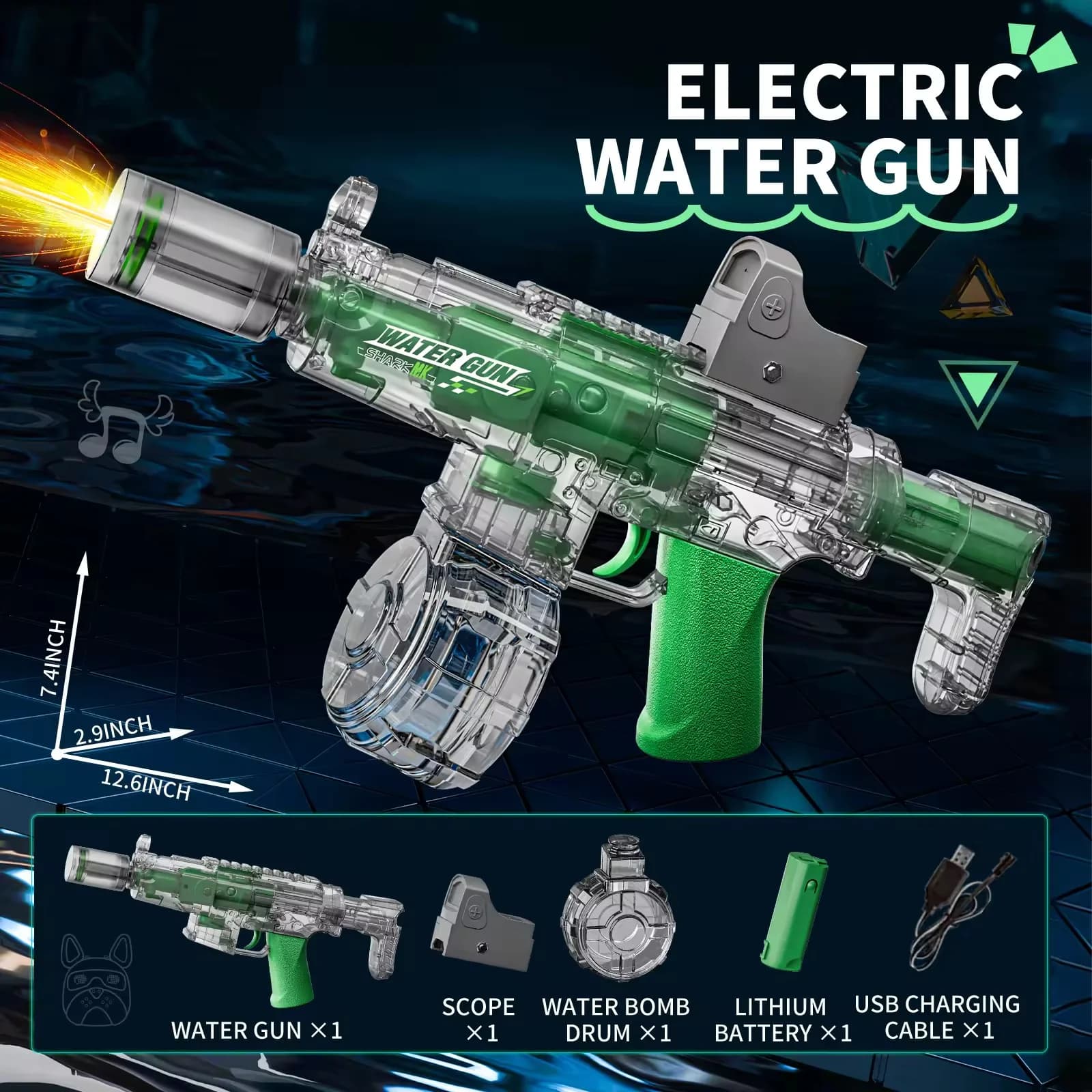 Pistolet à eau électrique à tir simulé pour enfants, lanceurs d'eau automatiques à tir continu, joue