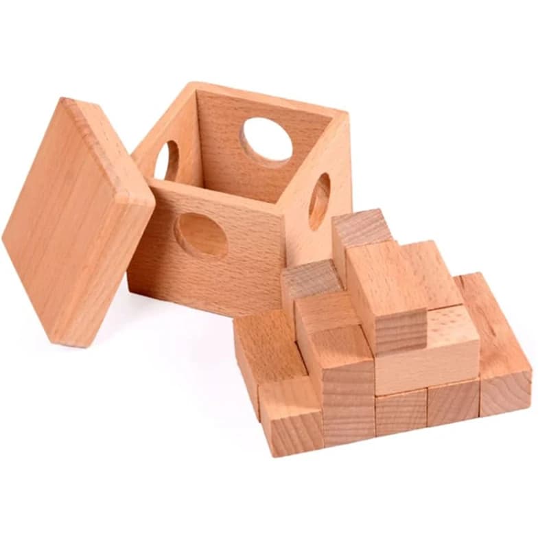 Soma Cube Puzzle dans une boîte en bois casse-tête difficile pour adultes et enfants Luban Lock joue