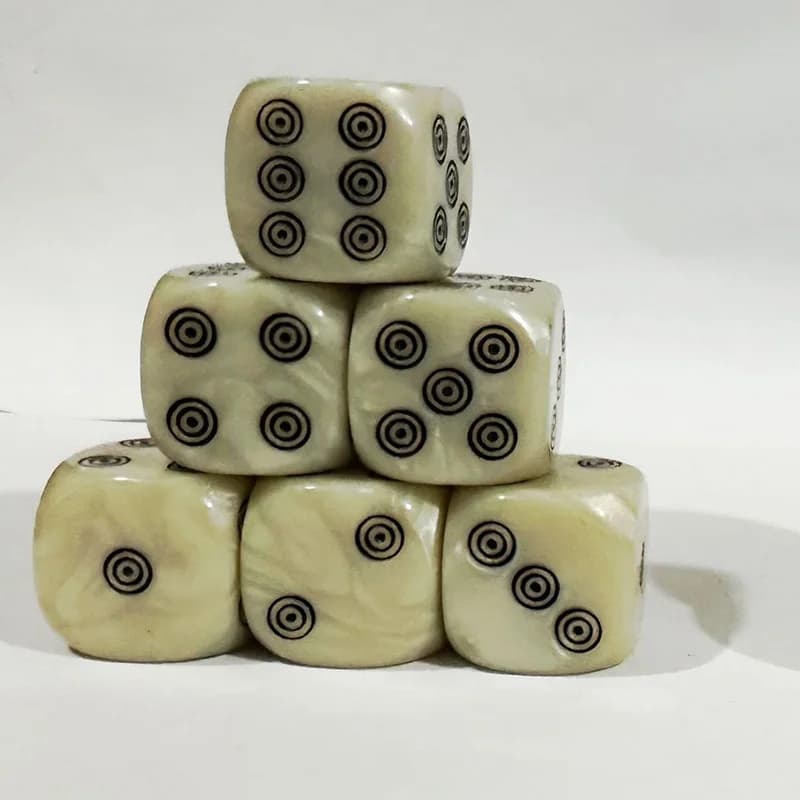 Jeu de dés en cercle à 6 faces, puzzle amusant, 16mm, 10 pièces/ensemble