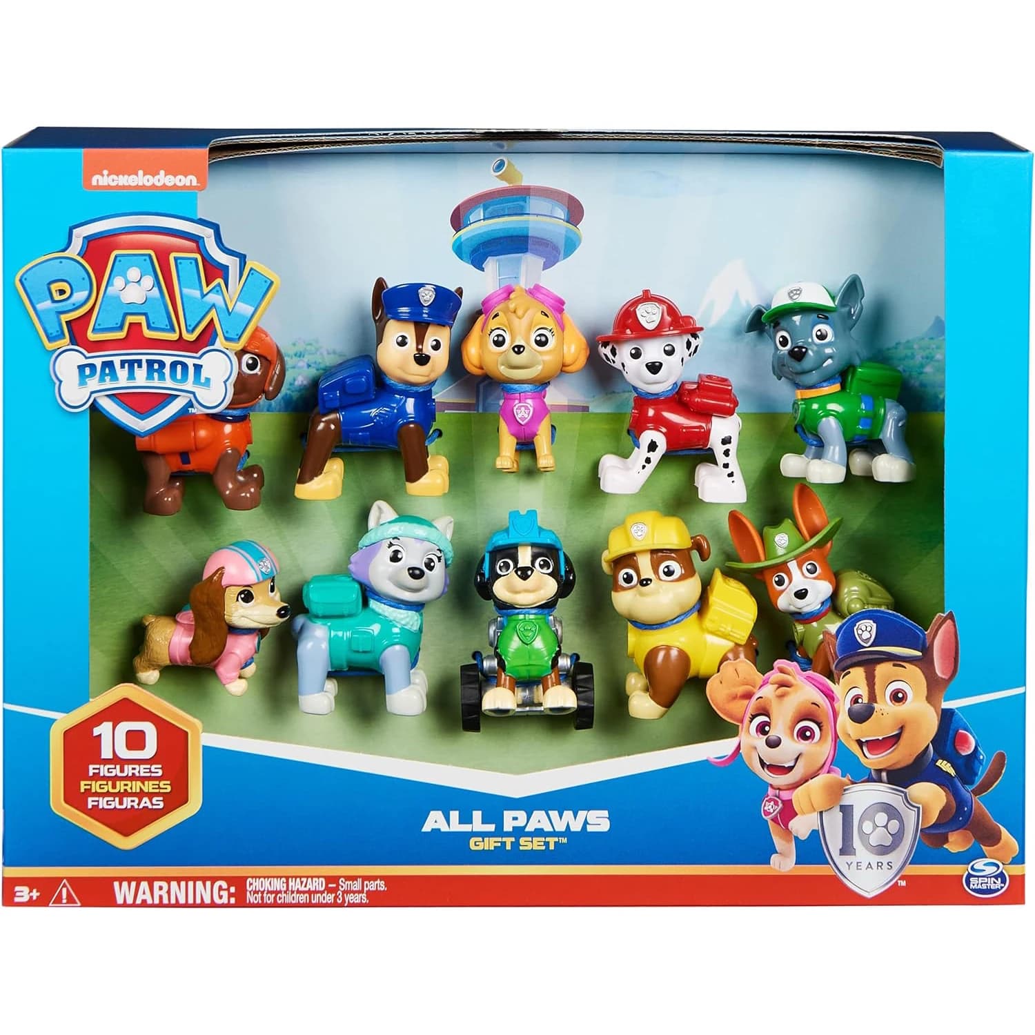 Véritable Paw Patrol 10e anniversaire toutes pattes sur le pont figurines de jouets paquet cadeau av