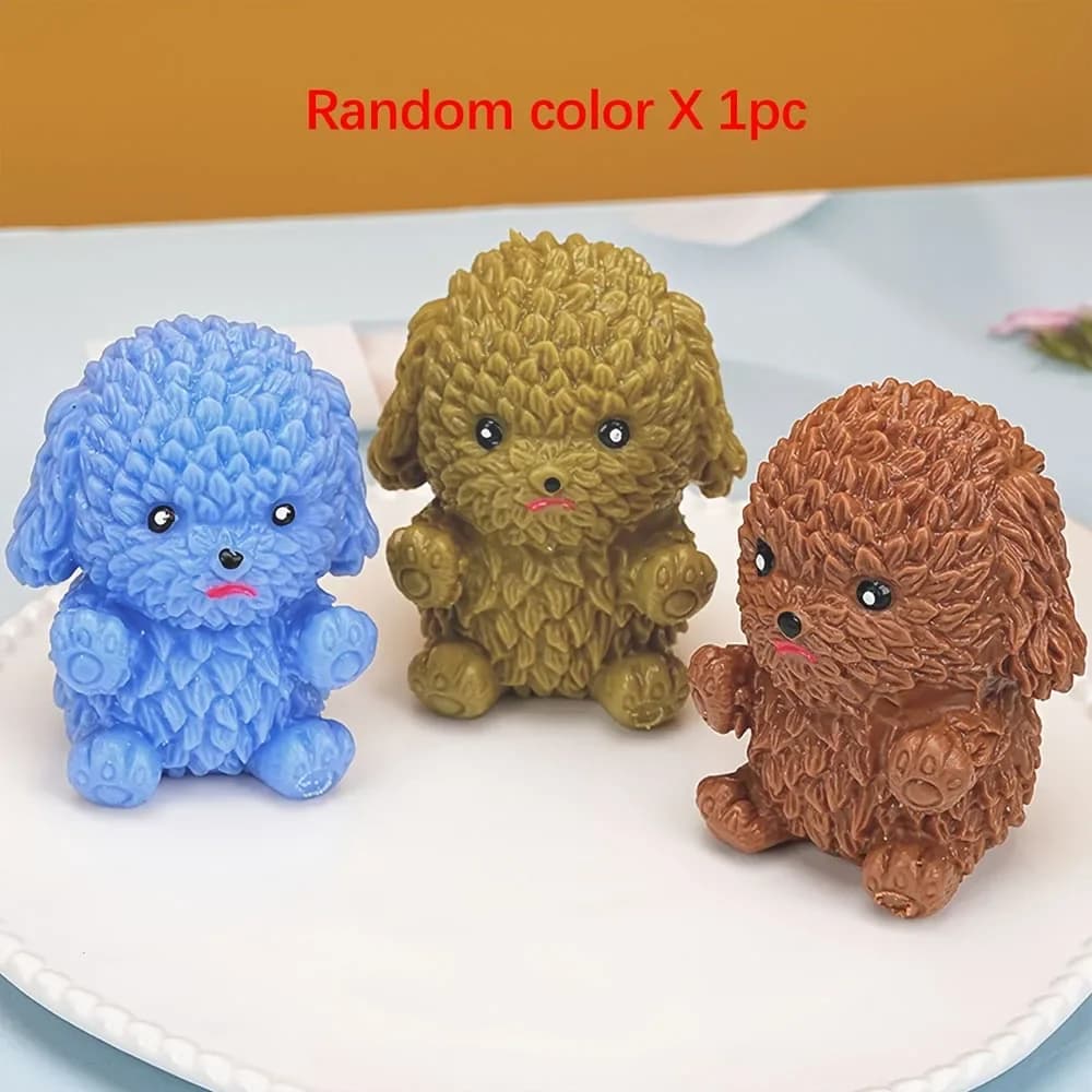 Adorable jouet anti-stress en forme de chien en peluche rembourré de farine, jouet amusant à tirer, 