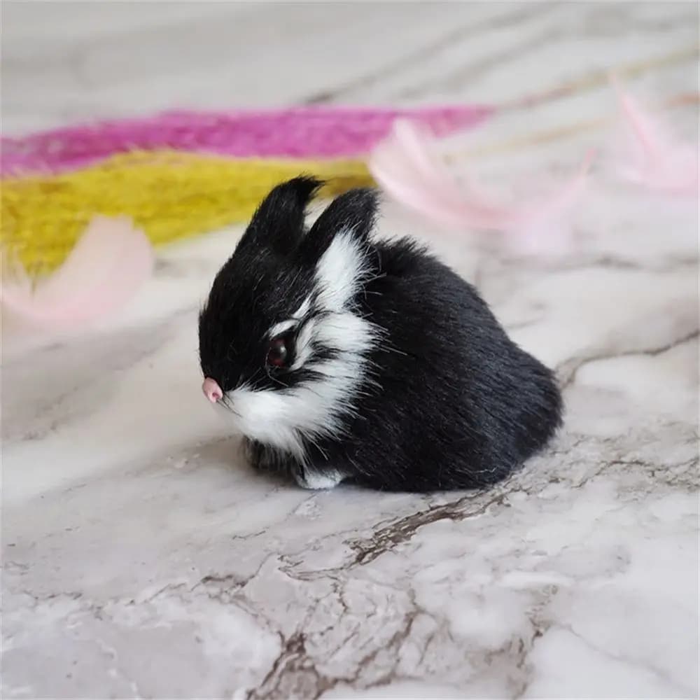 Mini Lapins en Peluche Blanc de 15cm, Modèle Réaliste en Fourrure, Jouet de Simulation de Lapin de P