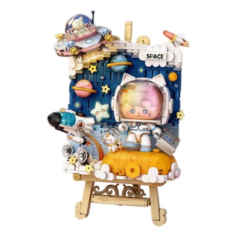 LOZ Space Series Astronaut 3D Painting Home Decor Creative Ornament Building Blocks Toys Educational