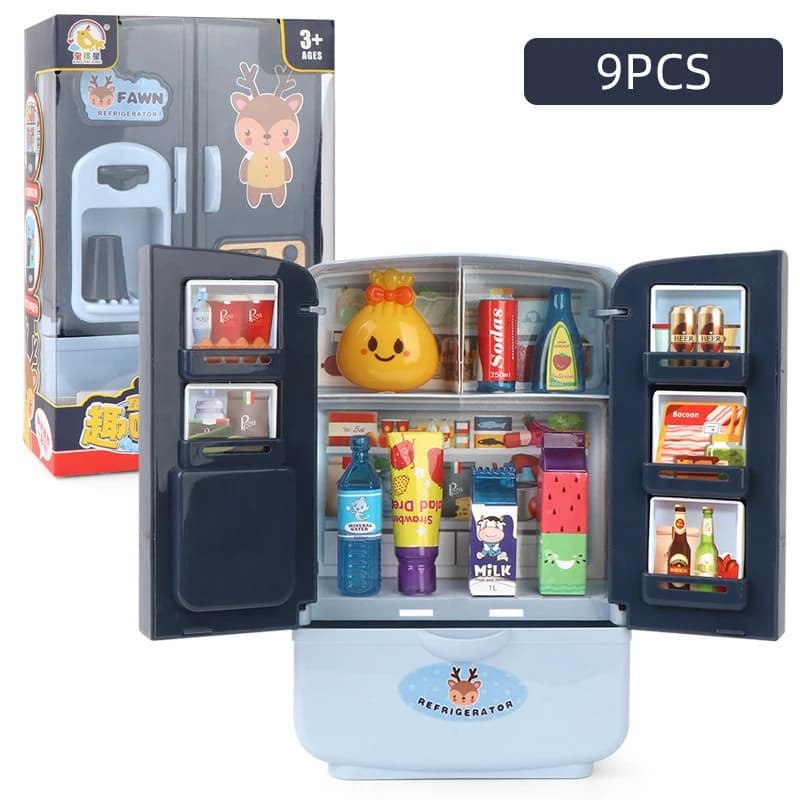 Mini poupée réfrigérateur meubles cuisine Miniatures réfrigérateur jeu de rôle Montessori jouer nour