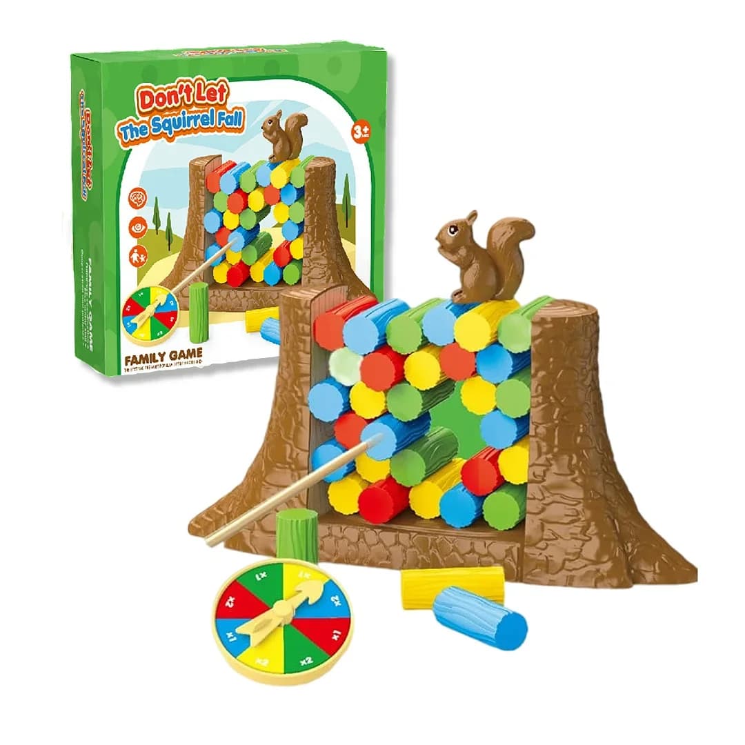 Jeu d'empilage d'écureuil pour les jeunes-jouet de défi de construction de tour: famille interactive