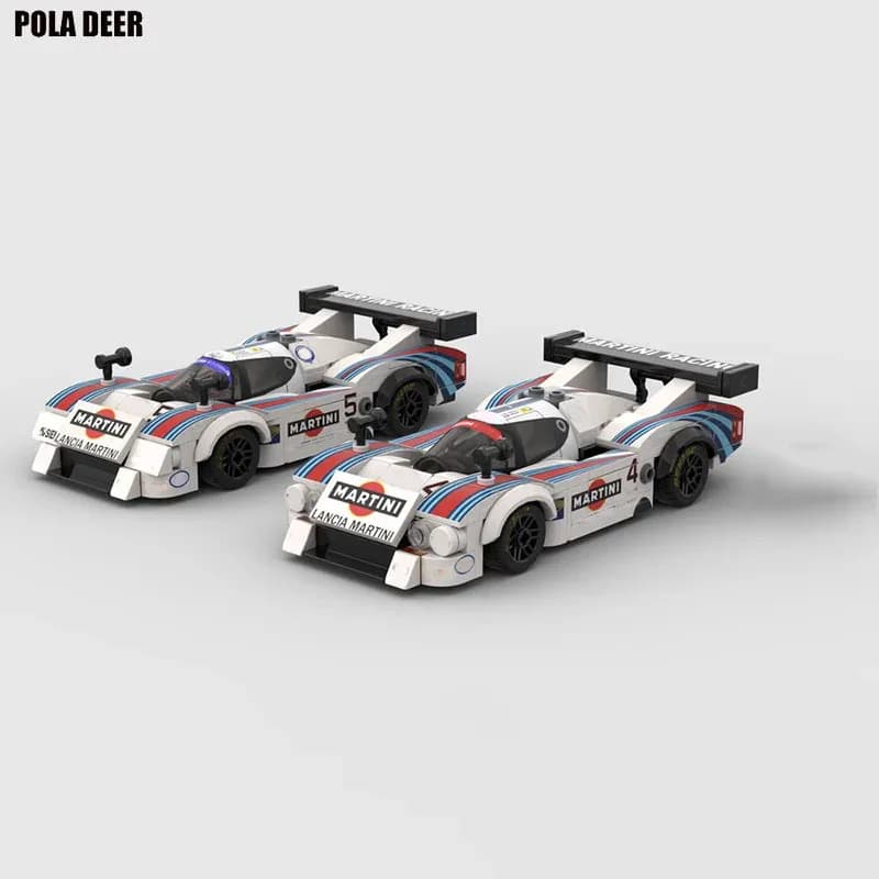 MOC Lancia LC2 Martini Rally Team Le Mans No. Blocs de construction de course, modèle de petites par