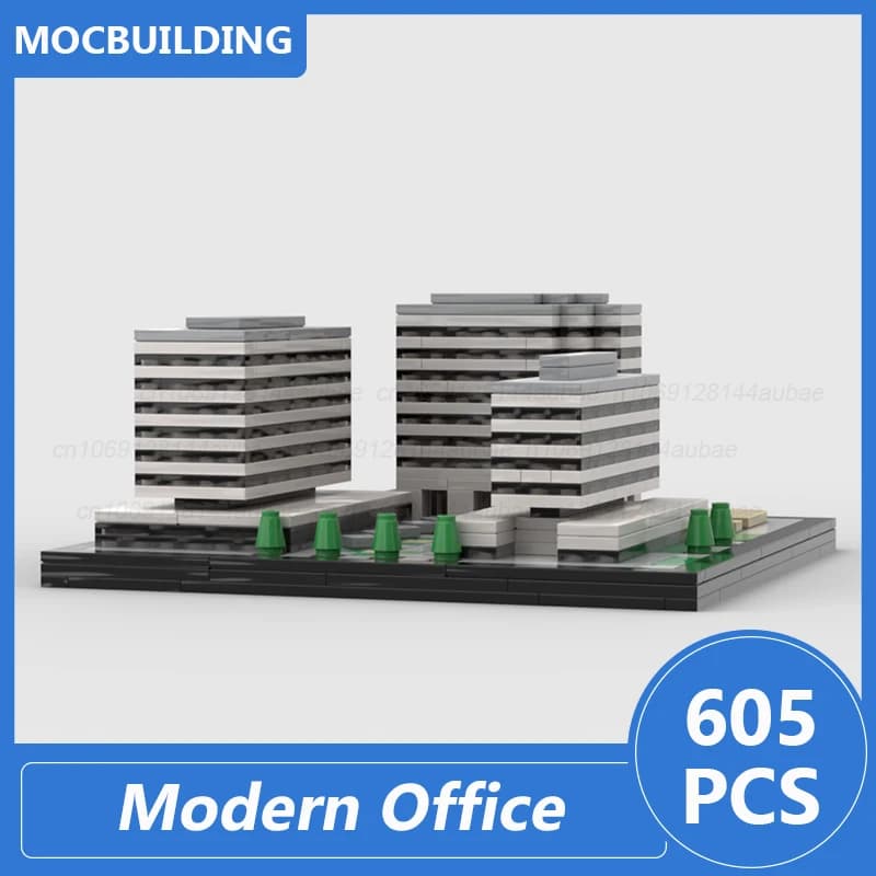 Blocs Moc de bâtiments de bureau modernes, bricolage, briques à assembler, modèle d'architecture, af