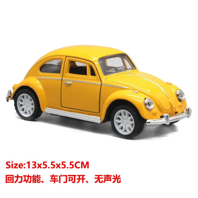 Voiture miniature classique Beetle 1:36 en métal moulé sous pression, à action de recul, modèle de v