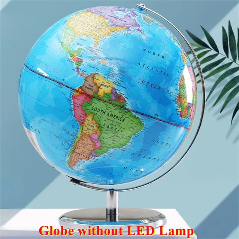 Globe du monde anglais complet de diamètre sphère 20cm, lumières LED d'enseignement de bureau imprim