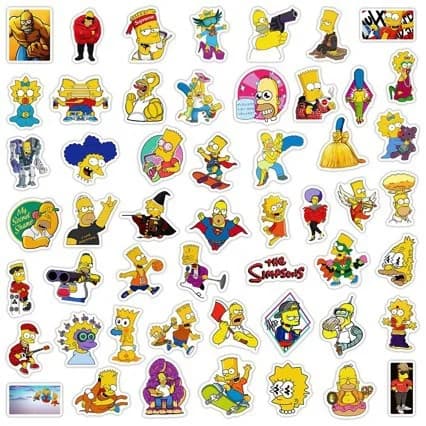 50 autocollants de dessin animé The Simpsons Hommor, imperméables, créatifs, pour bagages, téléphone