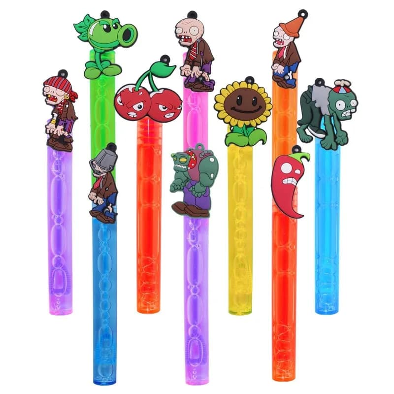 Jouets créatifs en PVC en forme de mini-bâton à bulles, inspirés du jeu de dessin animé Plants Vs Zo