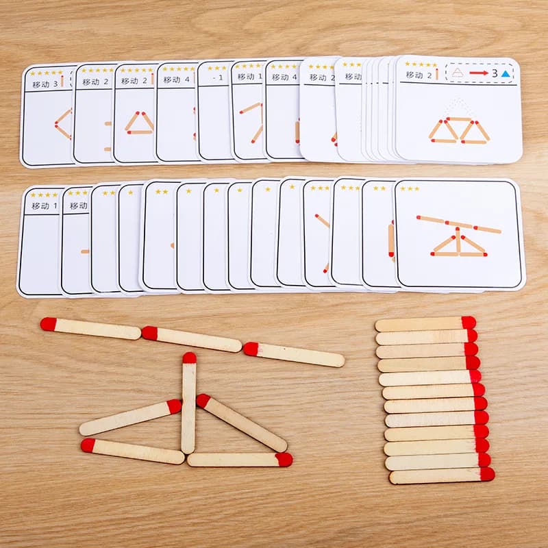 Matches Puzzles jeu jouets en bois bricolage mathématiques géométrie jeu de société réflexion Match 