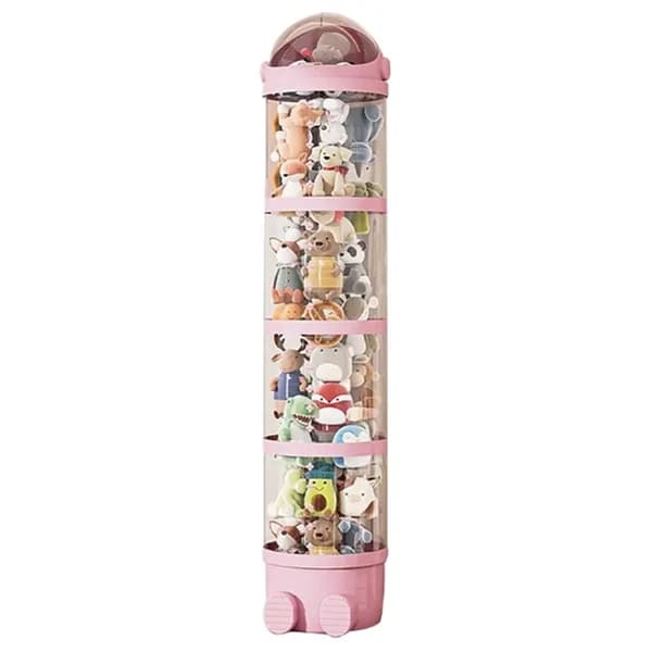 Remise Boîte de rangement transparente pour jouets de poupée, boîte de rangement pour jouets en pelu