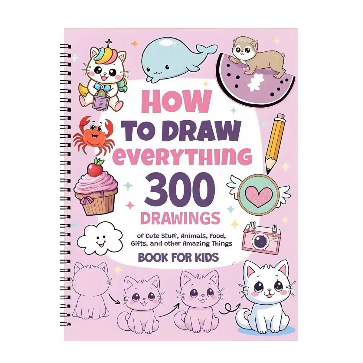 300 dessins simples pas à pas mignons comment dessiner tout pour les amateurs de peinture, animaux a