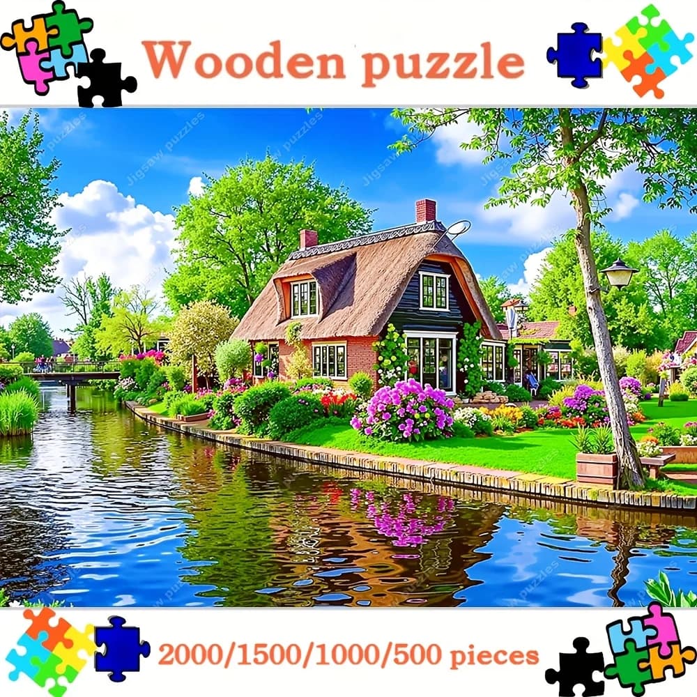 2000/1500/1000/500 pièces Puzzles en bois pour adultes-couleurs mélangées décor de bureau à domicile